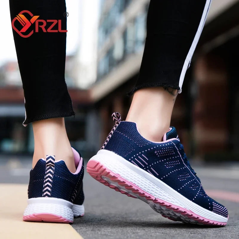 YRZL Zapatillas de deporte para hombre, zapatillas de deporte transpirables de malla cómodas y ligeras a la moda, zapatos deportivos para parejas, zapatos de tenis al aire libre para hombres