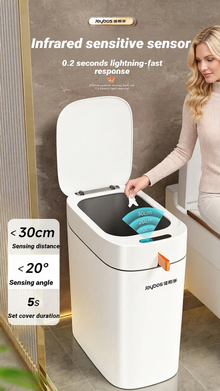 Cubo de basura inteligente Joybos, manos libres, adsorción automática de bolsas