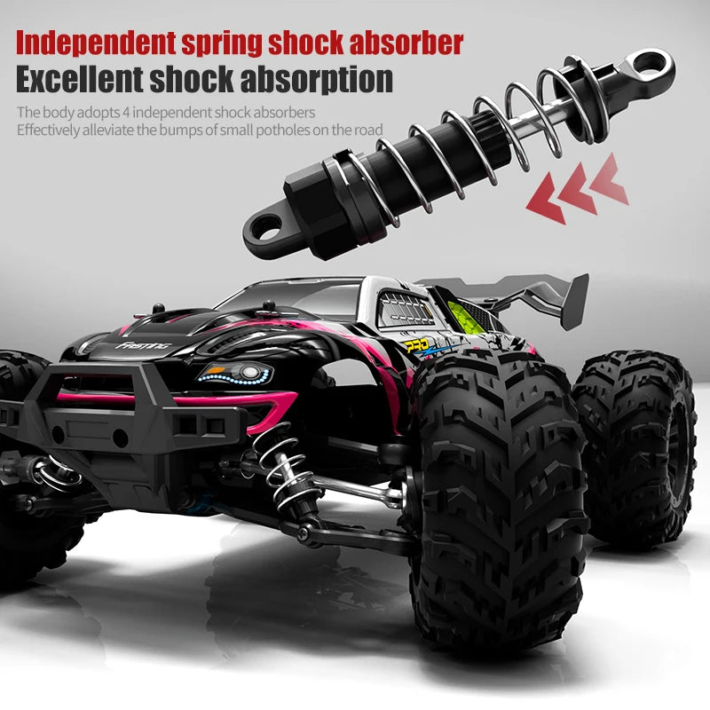 Coche RC Todoterreno 1:16 4WD sin Escobillas, 70 KM/H con Luces LED