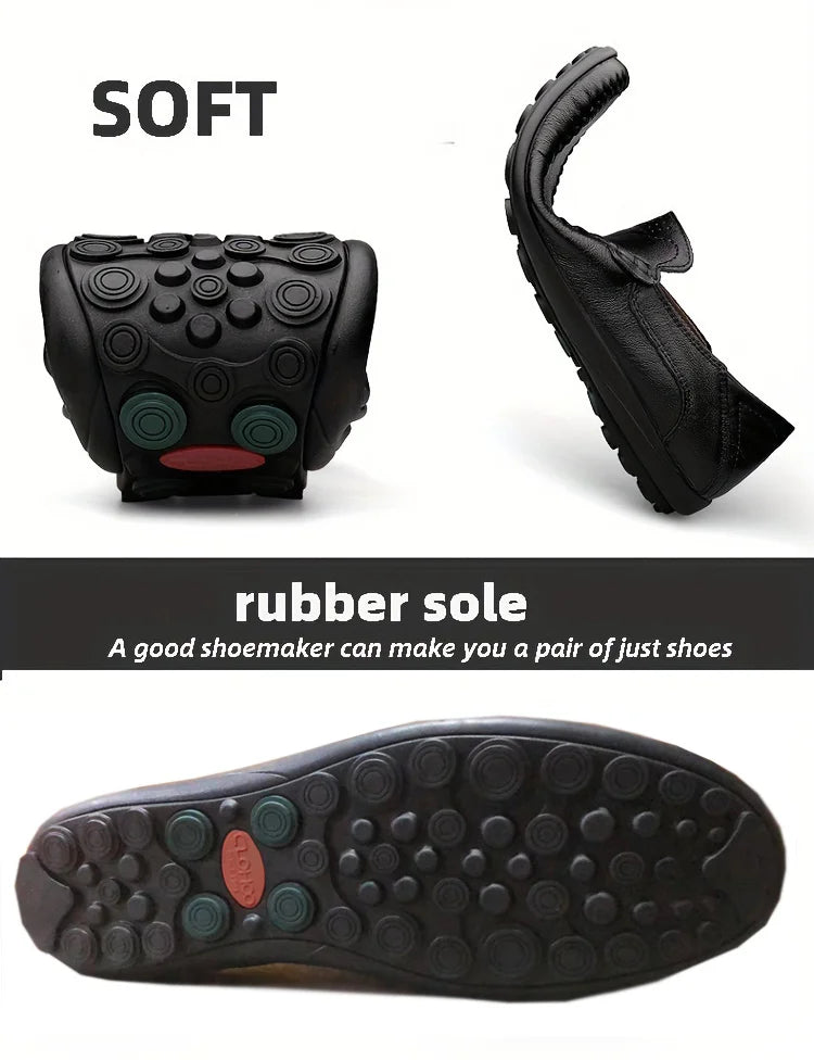 CLOHOO Zapatos casuales de negocios para hombres Costuras de cuero Cómodo Fondo de goma transpirable Segunda capa de piel de vaca