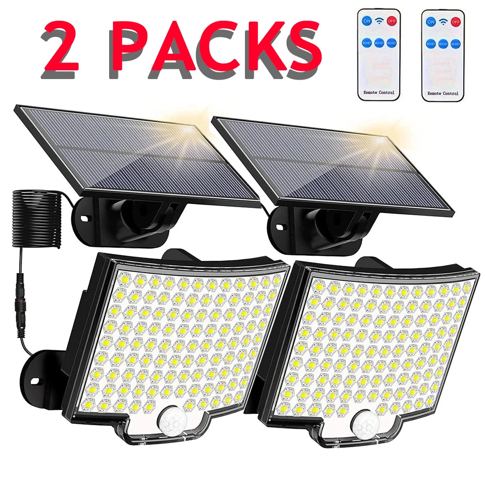 Lámpara Solar 106 LED para Exterior con Sensor de Movimiento Impermeable