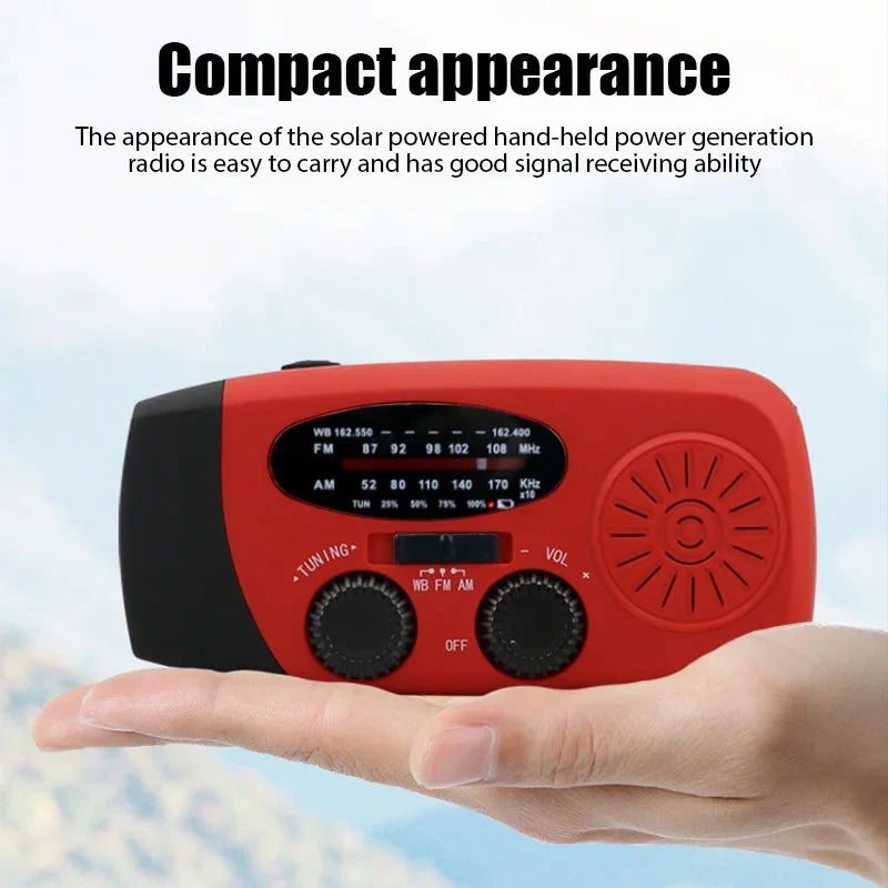 Radio Multifuncional Solar con Linterna LED de Emergencia