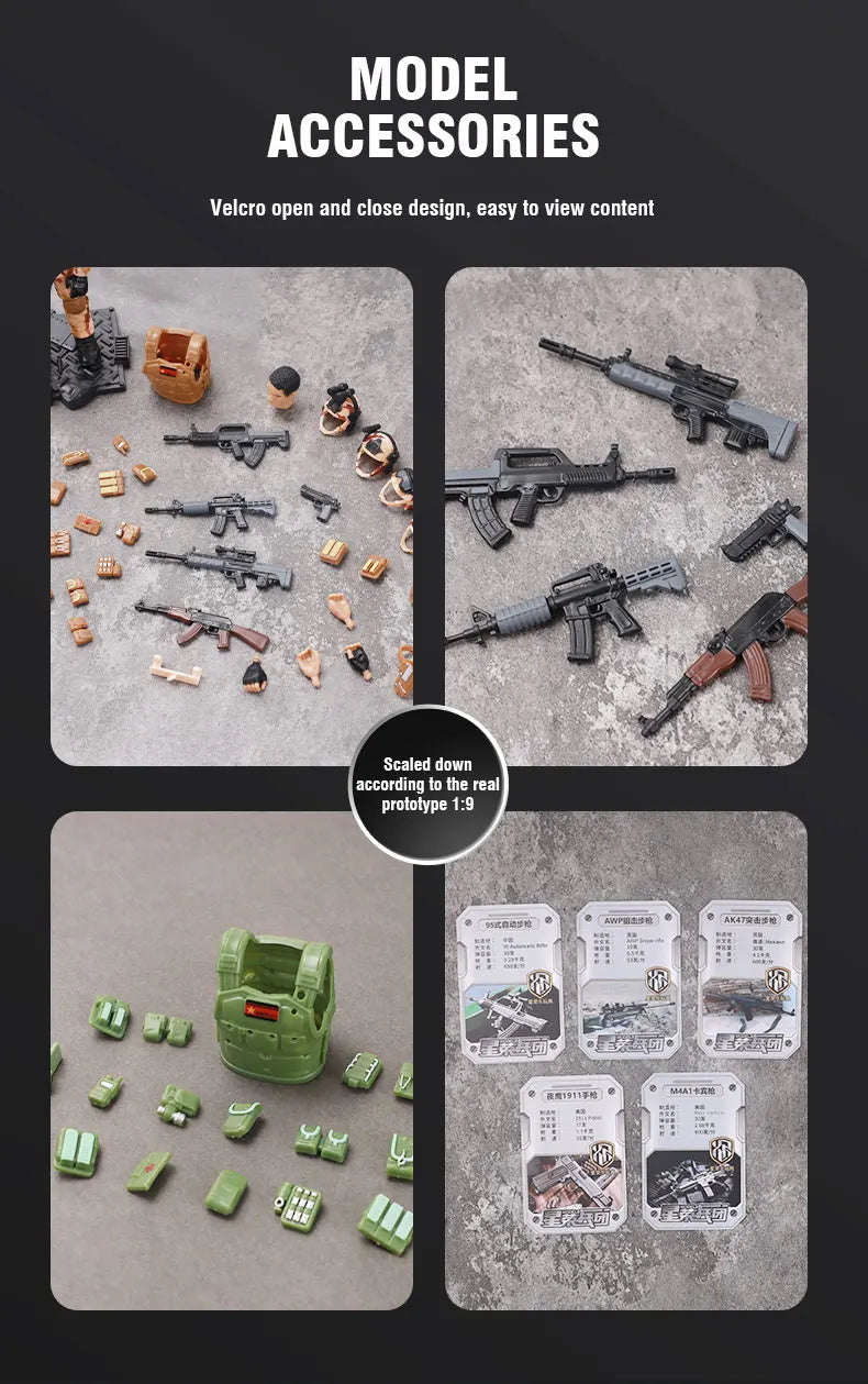 Figura Articulada de Soldado Militar de PVC para Niños