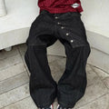 Pantalones Vaqueros Holgados de Pierna Ancha para Hombre, Estilo Hip-Hop