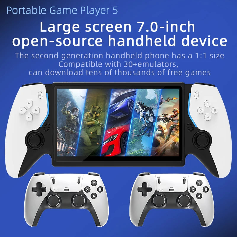 Consola de juegos portátil HD de 7 pulgadas, más de 15000 juegos integrados, más de 20 idiomas, batería de larga duración, regalos de juegos