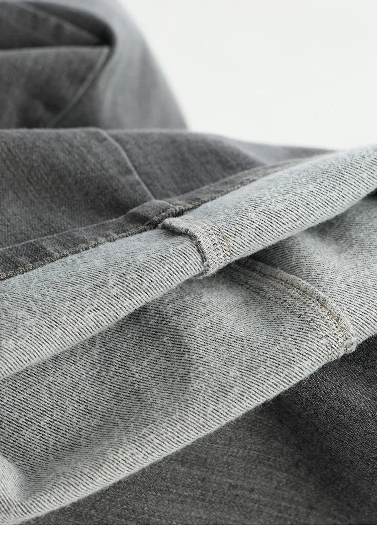 Jeans Americanos Retro de Cintura Alta para Mujer, Pierna Ancha con Acabado Desgastado