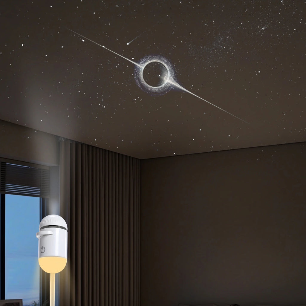 Mini proyector de galaxia LED 360° con cielo estrellado para decoración y fiestas