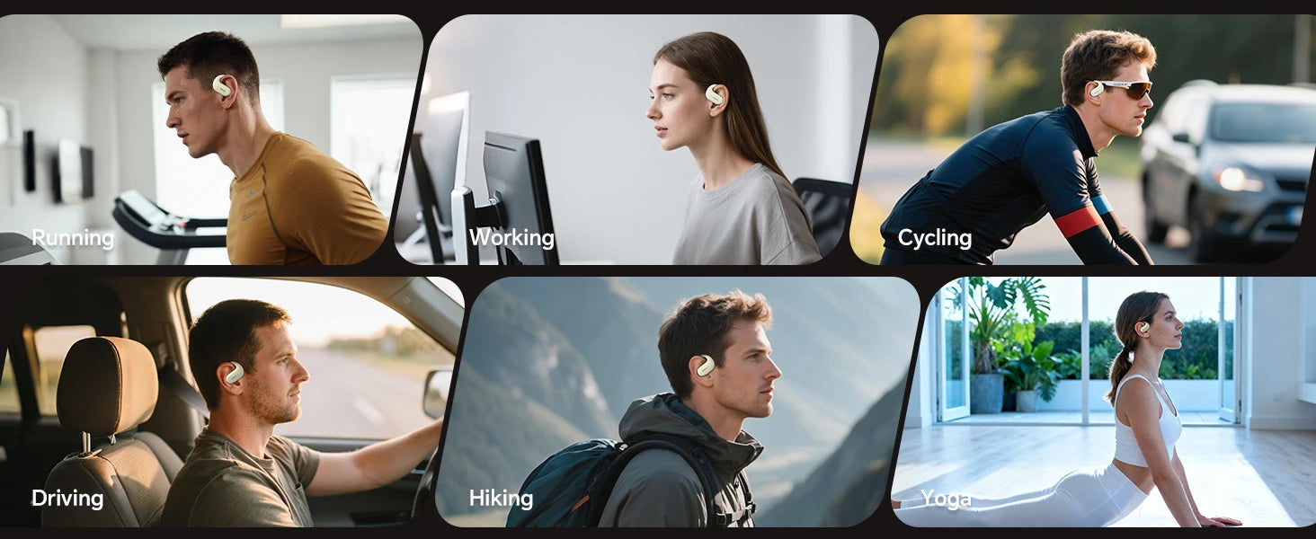 Tedelon F9 auriculares abiertos auriculares inalámbricos OWS Bluetooth 5,4 auriculares sonido HiFi TWS auriculares Bluetooth para ciclismo correr