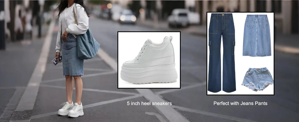 Zapatos deportivos Fujin con plataforma alta de 13 cm, zapatos planos con cuña, zapatillas gruesas, informales, cómodas, de alta gama, para caminar en otoño, 5 pulgadas