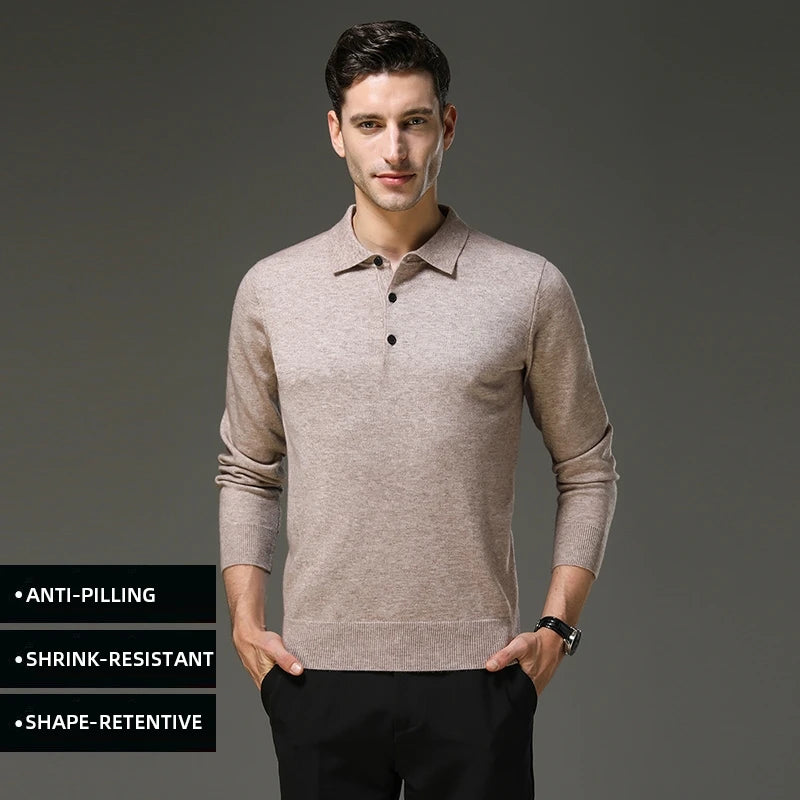 Suéter de Punto Antipilling para Hombre | Cuello Abotonado