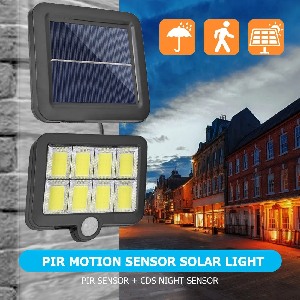 Lámpara Solar LED COB con Sensor de Movimiento para Jardín