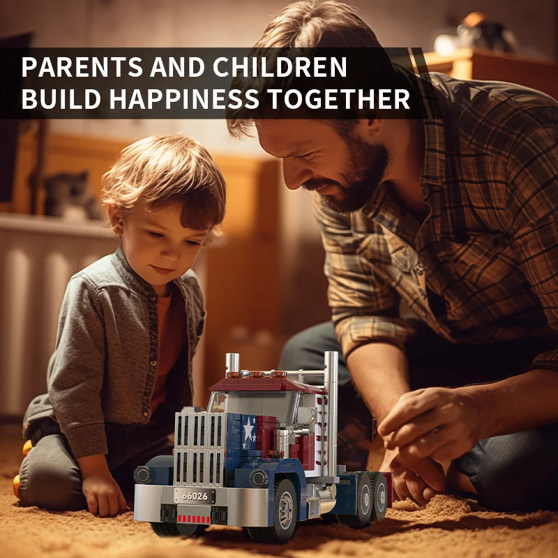 Bloques de Construcción de Camiones Europeos, Modelo DIY, Remolque Grande, Camión Cisterna, Decoración de Escritorio, Regalo Coleccionable para Adultos, Cumpleaños, Festividades