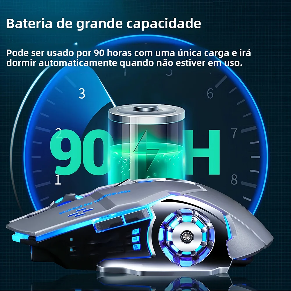 Ratón inalámbrico de 2,4G con Bluetooth, ratón retroiluminado RGB para juegos, ratón recargable, ratón silencioso de 3600 DPI para Macbook y portátil