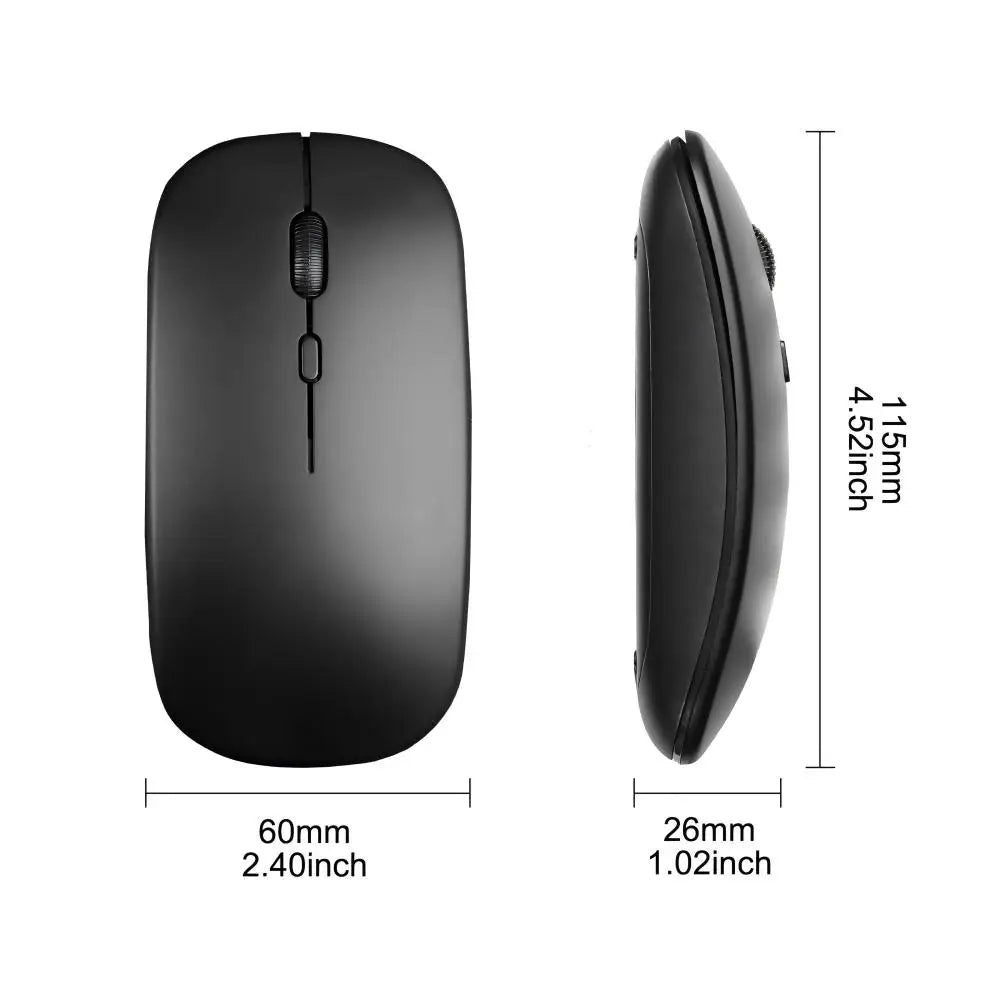 Ratón inalámbrico Bluetooth 2,4 GHz modos duales RGB recargable silencioso ratón inalámbrico delgado Compatible con PC iPad portátil PC ordenador