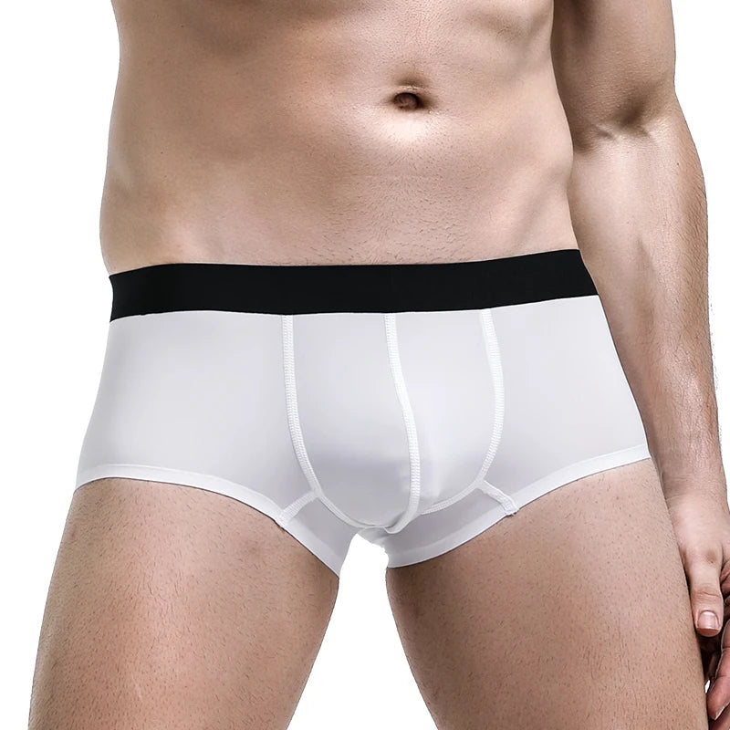 Ropa interior con separación de cordón espermático para hombre, bolsa para escroto de venas, calzoncillos de cuatro esquinas, boxers sexys curvos