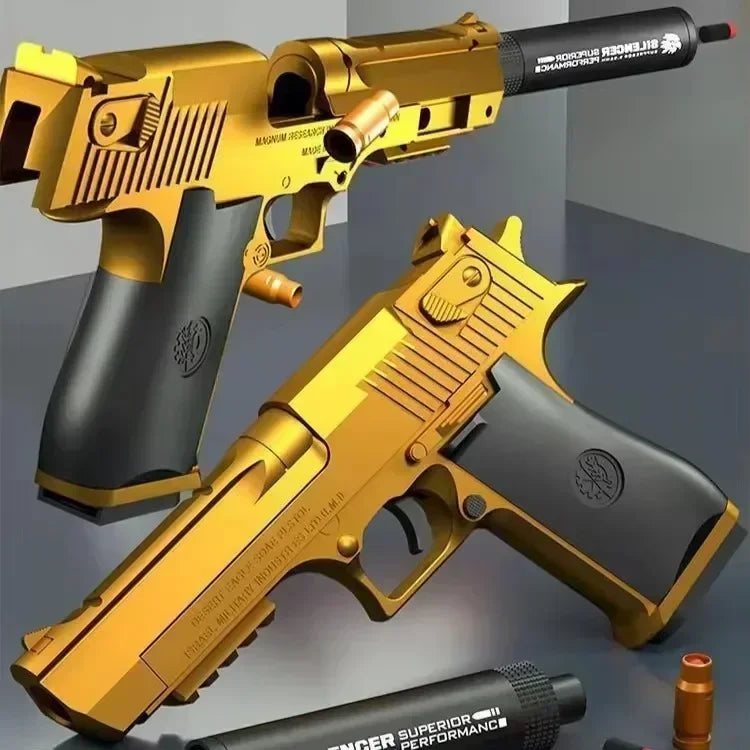Pistola de juguete de bala suave de eyección de concha de águila del desierto, lanzador de espuma de pistola Airsoft, juegos de disparos CS, armas para niños, regalo