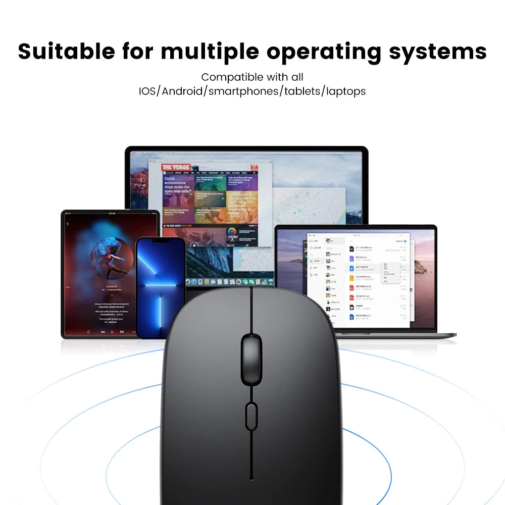 Ratón inalámbrico recargable, Bluetooth, ergonómico, Mini Usb, 2,4 Ghz, silencioso, Macbook, óptico, para ordenador portátil y Pc