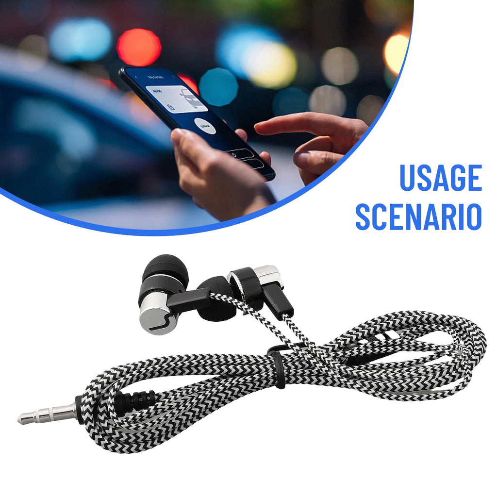 Experimente graves potentes con auriculares internos con cable, auriculares estéreo de 3,5 mm para dispositivos móviles, diseño con aislamiento de ruido