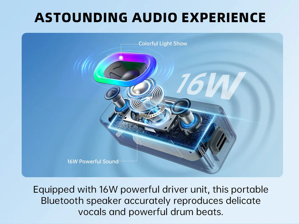 Ortizan S11 Altavoz Bluetooth portátil con luces Altavoces de computadora Bluetooth para escritorio, altavoces para juegos para PC, computadora portátil, tableta