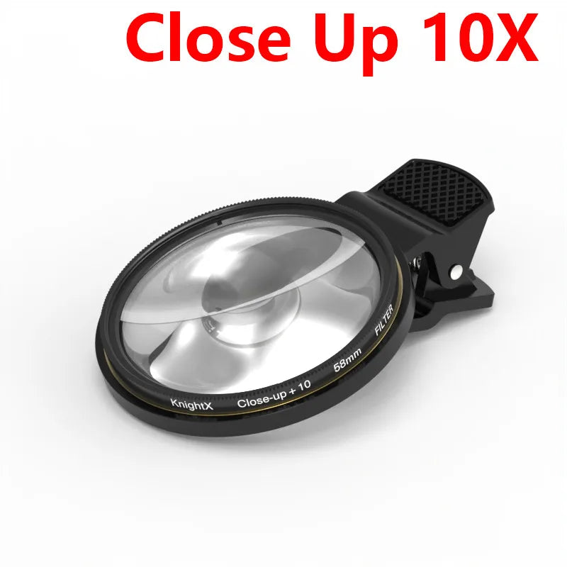 Lente Macro 10X para iPhone y Móvil, Filtro Primer Plano con Clip