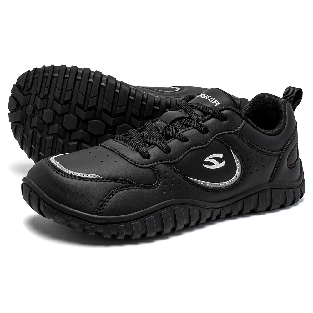 HOBIBEAR Zapatos de punta ancha Zapatillas de deporte unisex artificiales descalzas Zapatos de viaje al aire libre con cordones casuales para mujeres y hombres