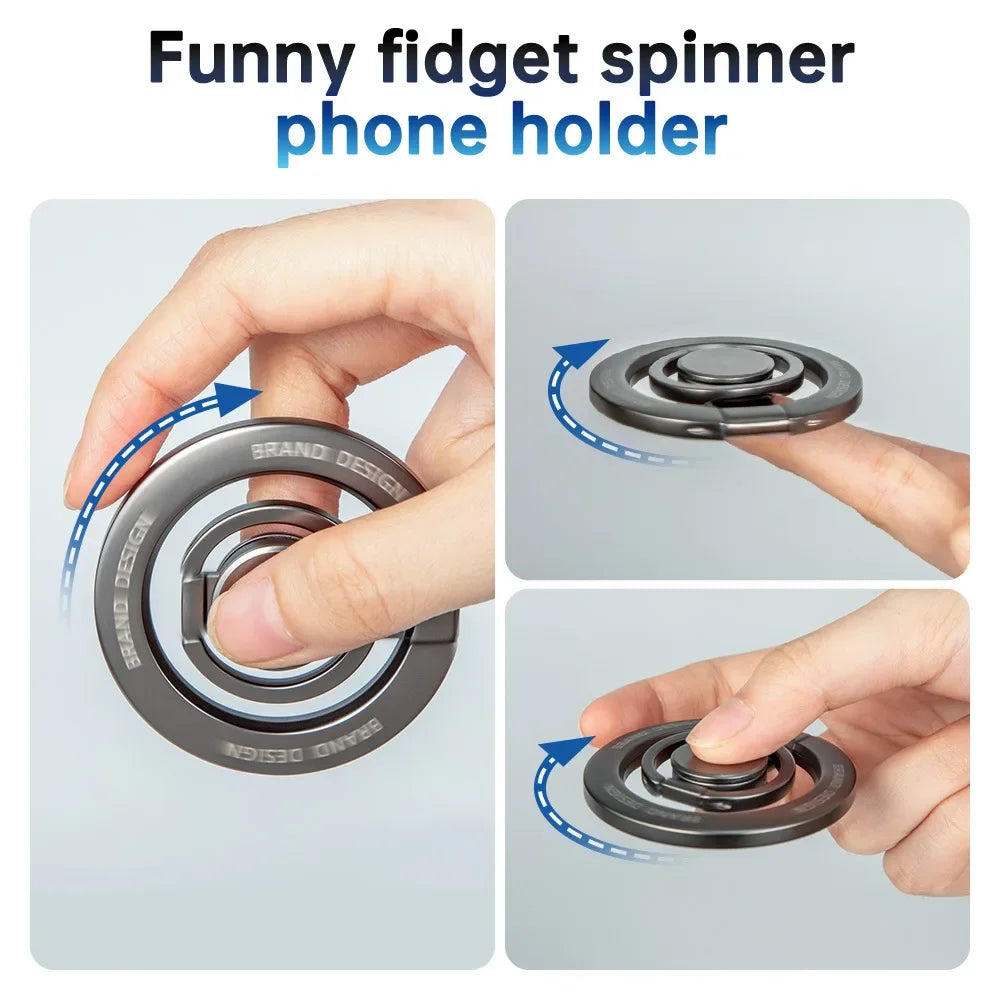 Spinner Antiestrés Plegable y Soporte Magnético para Teléfono con Anillo para Dedos, Compatible con Magsafe iPhone 17 16 15 14 13 12 Pro Max