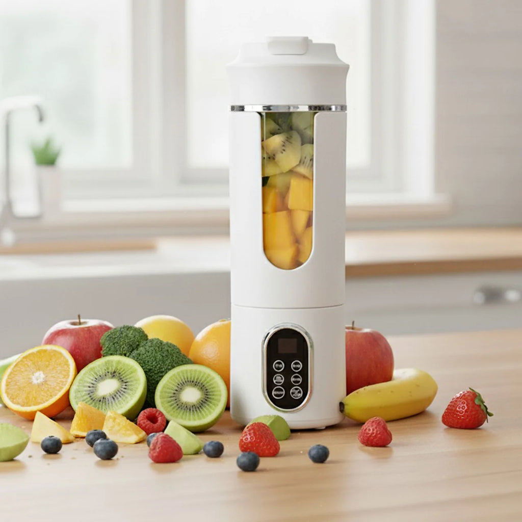 Exprimidor Portátil USB 530ml con 12 Cuchillas Picador de Hielo
