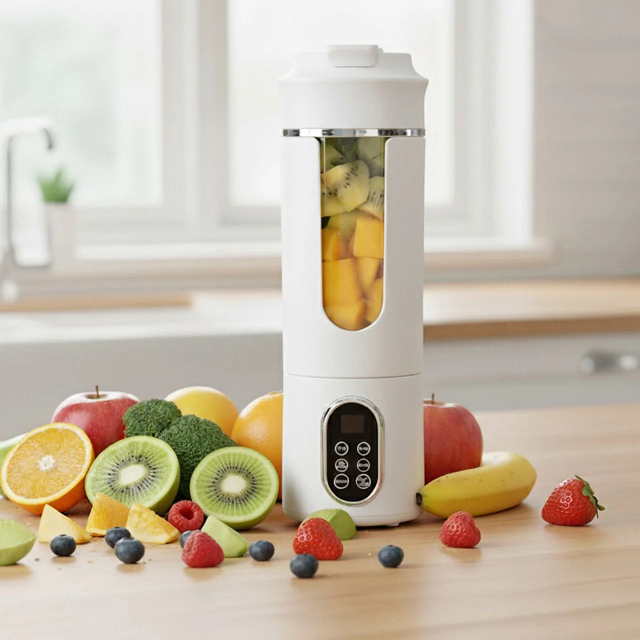 Exprimidor Portátil USB 530ml con 12 Cuchillas Picador de Hielo