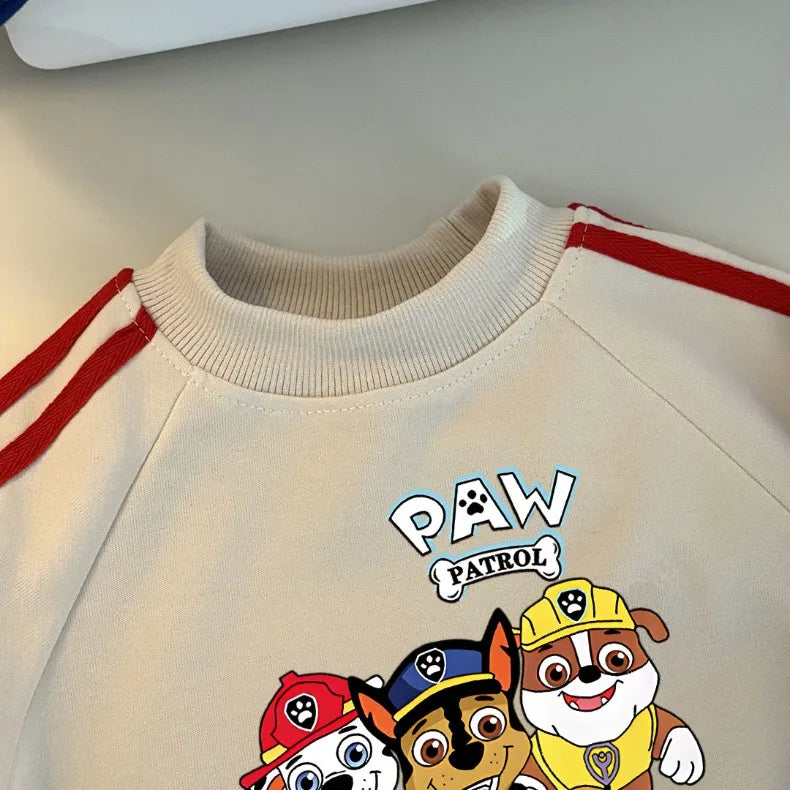 Conjunto de Pantalones Largos con Franjas Laterales para Niños, Primavera 2026, Sudadera Casual con Cuello Redondo y Pantalones, Dos Piezas, Patrulla Canina, Chándal para Niños y Niñas