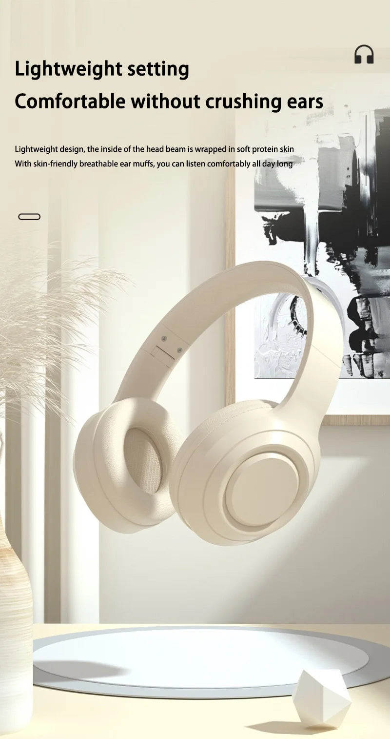 Auriculares Lenovo Bluetooth 5.3, Auriculares Inalámbricos Plegables para Computadora, Auriculares para Juegos 360 °   Auriculares con Sonido Estéreo Originales
