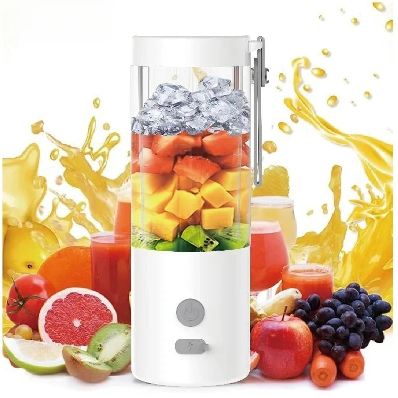 Mini Licuadora Portátil 450ml USB con 6 Cuchillas de Acero