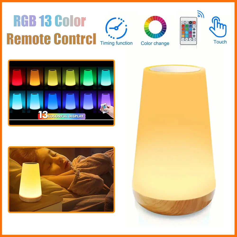 Lámpara de Mesa Táctil RGB de 13 Colores