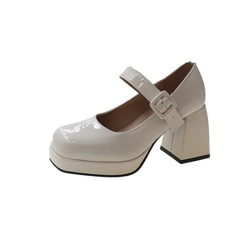Zapatos Mary Jane Mujer con Plataforma, Punta Cuadrada y Tacón Alto