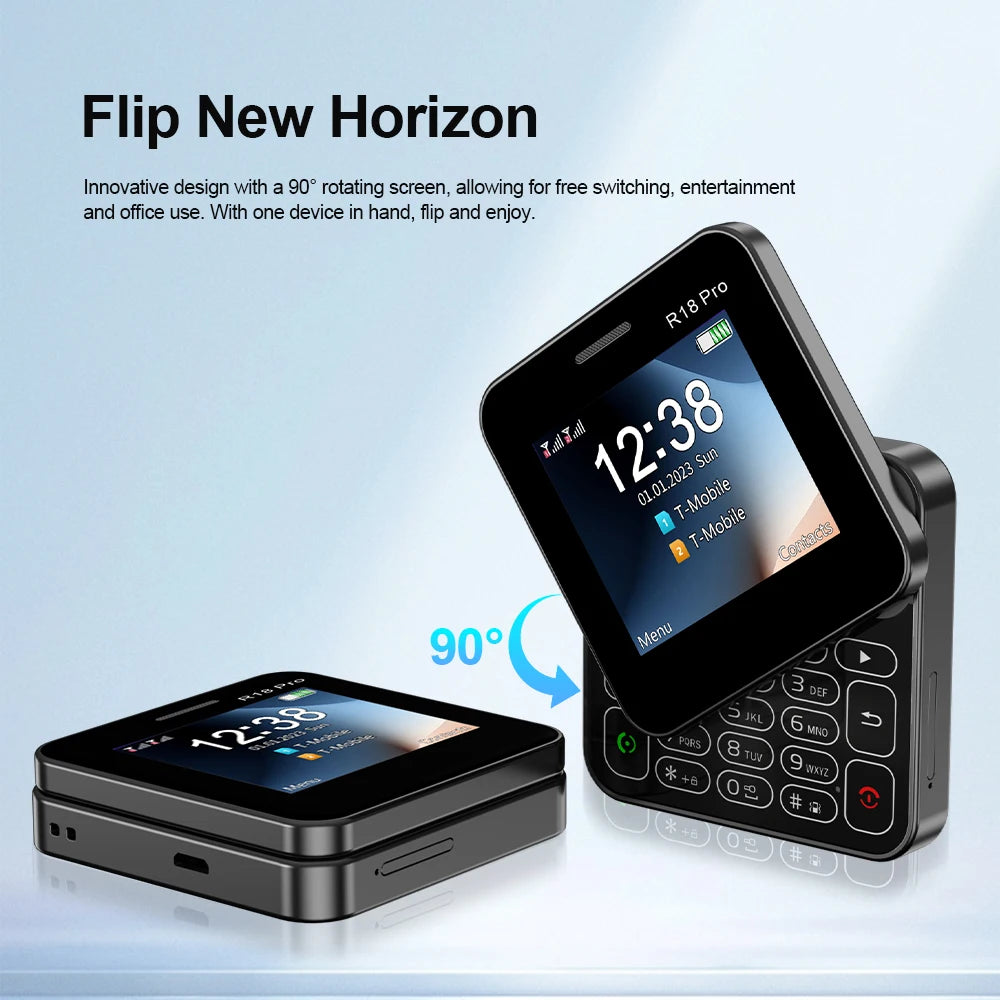 SERVO R18 Pro — Teléfono Básico Giratorio Doble SIM, Radio FM y Linterna