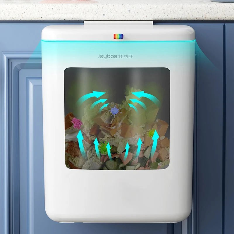 Cubo de basura Joybos para pared, 12 L con doble tapa sellada