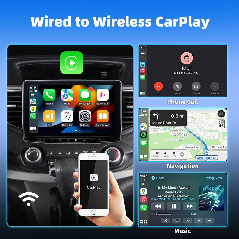 Adaptador inalámbrico CarPlay Android Auto 2 en 1, Dongle para coche, conexión automática Plug & Play para iPhone y Android, coche con cable de fábrica