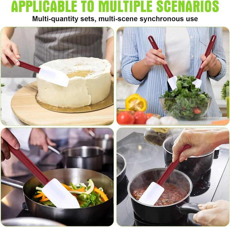 LMETJMA-espátula de goma resistente al calor, espátula de silicona antiadherente, raspadores, espátula comercial para hornear de cocina de alta temperatura JT491