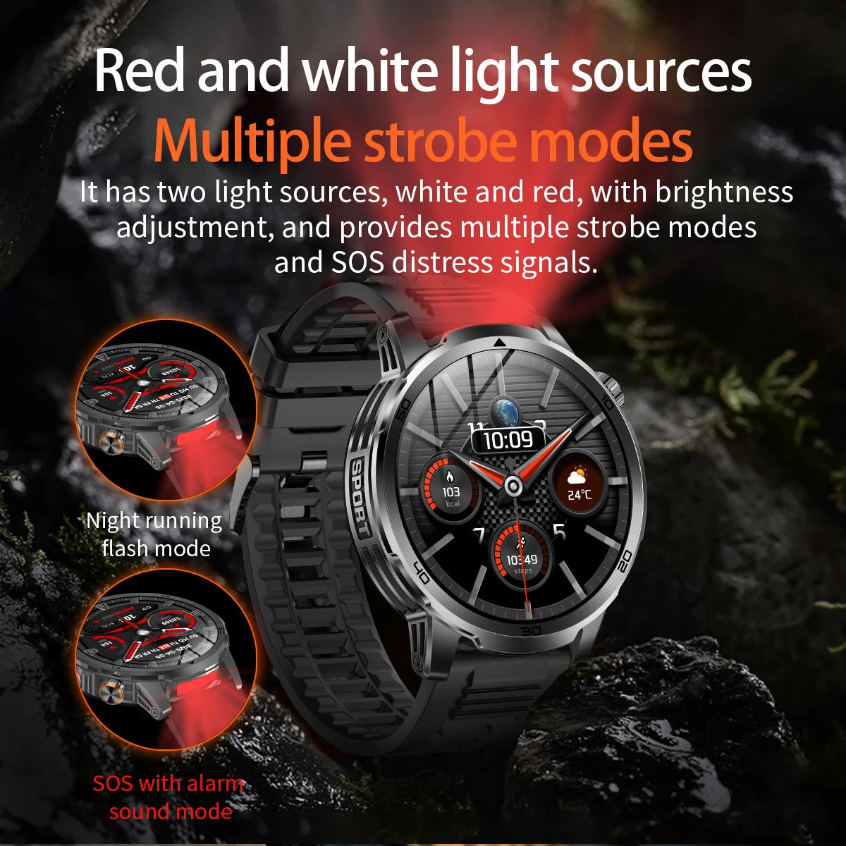 2026 militar t-rex 3 reloj inteligente reloj de Fitness hombres 466*466 pantalla AMOLED 1000mAh batería linterna llamada impermeable Smartwatchs