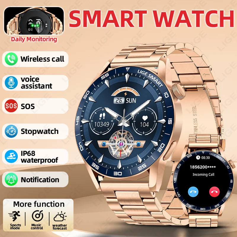 LIGE Reloj Inteligente HD 1.38 Bluetooth