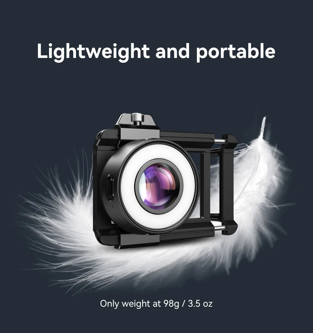 Lente Microscopio 120X APEXEL para Smartphone con Luz LED