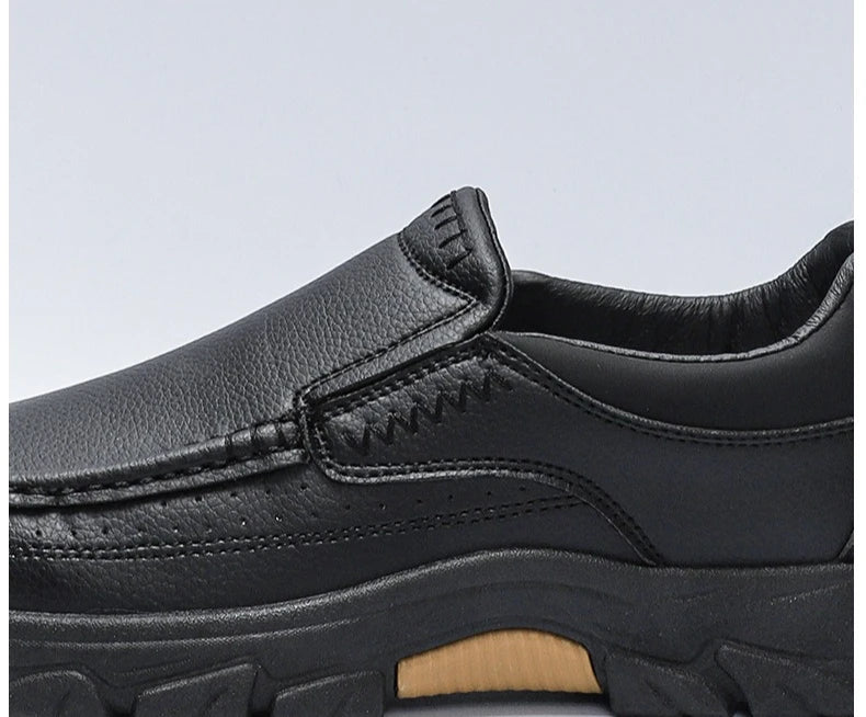 Nuevos zapatos informales para hombre de primavera y otoño, zapatos británicos para papá de mediana edad, zapatos de cuero de negocios a la moda