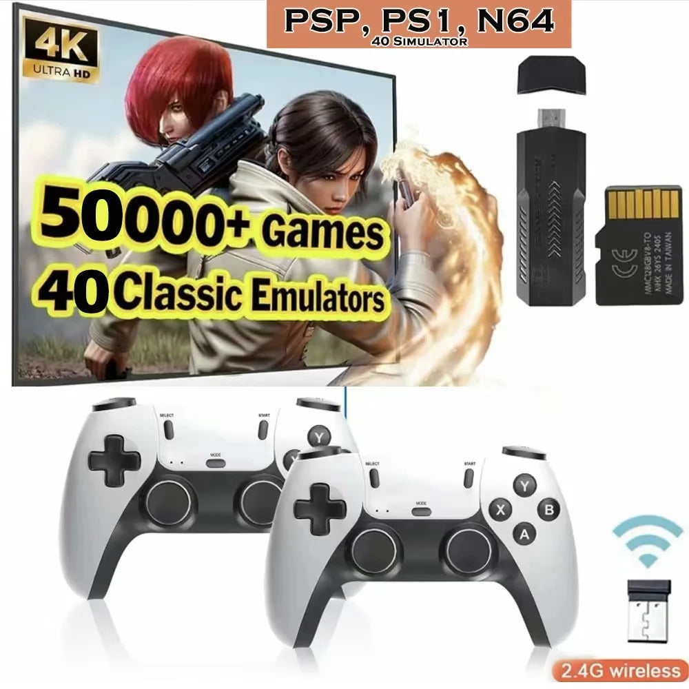 Nuevo X2 Pro Game Stick 44/45 emuladores más de 50000 juegos Retro controlador inalámbrico recargable TV en casa 2/4 jugadores regalo para niños