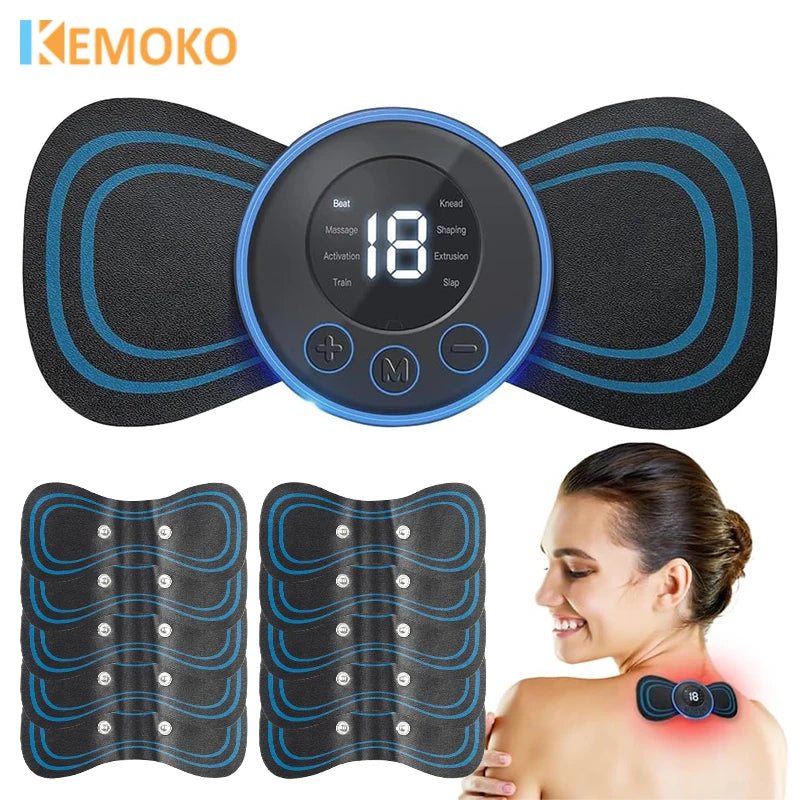 Masajeador de cuello de pulso TENS eléctrico EMS masaje Cervical para cuello espalda cuerpo Estimulador muscular eléctrico electroestimulador 19 engranajes