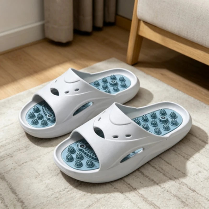 Pantuflas de masaje con acupresión magnética antideslizantes para baño