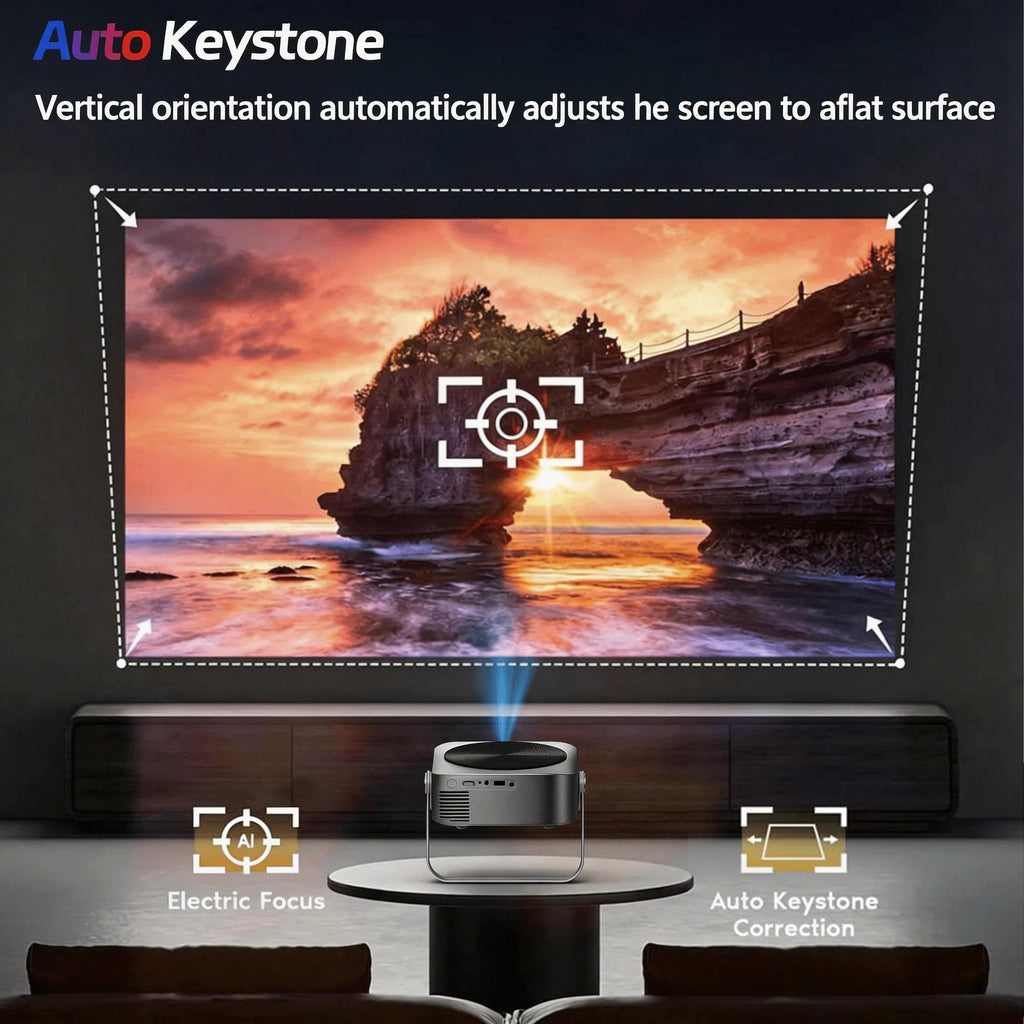 Nuevo Proyector PTZ A50 2026, Resolución Nativa 1080P, 360ANSI, Android Smart WiFi, Portátil, Cine en Casa, Proyector de Pared para Dormitorio