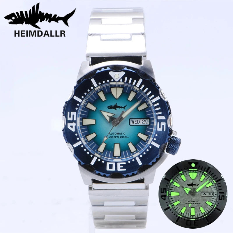 Reloj de Buceo Mecánico HEIMDALLR V2 Monster, Cristal Zafiro, NH36A, 20 Bar