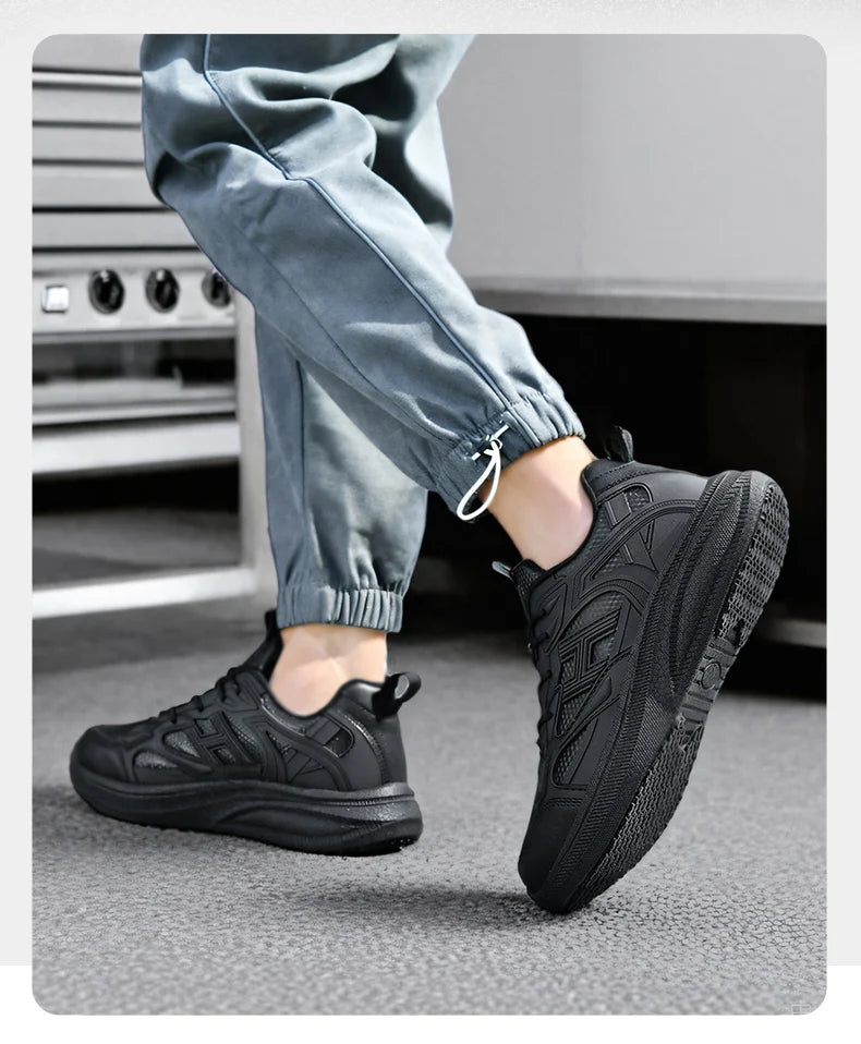 Zapatos de Chef de Hotel para las cuatro estaciones, transpirables, ligeros, antideslizantes, impermeables, a prueba de aceite, zapatos de trabajo de cocina, calzado deportivo informal para exteriores para hombre