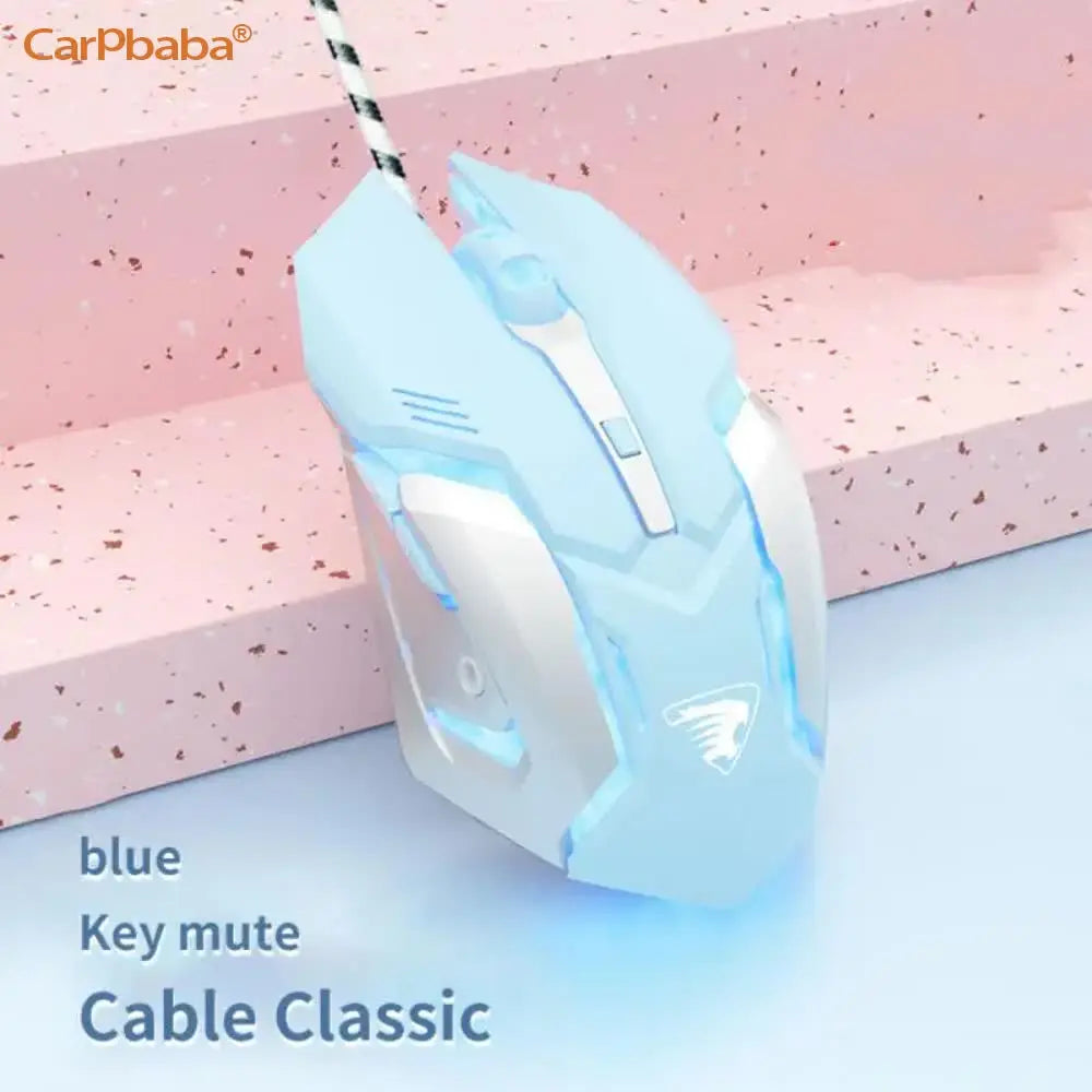 Carpbaba-ratón de juego con cable G3, silencioso, mecánico, rosa, deportes electrónicos, chica, arte encantador, portátil, para oficina, hogar, MacBook, portátil, PC y Gamer