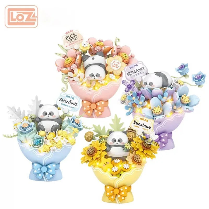 LOZ-7304 Flor de girasol flor inmortal bloque de construcción serie de plantas y flores modelo educativo niña juguete de flores de bloques de construcción