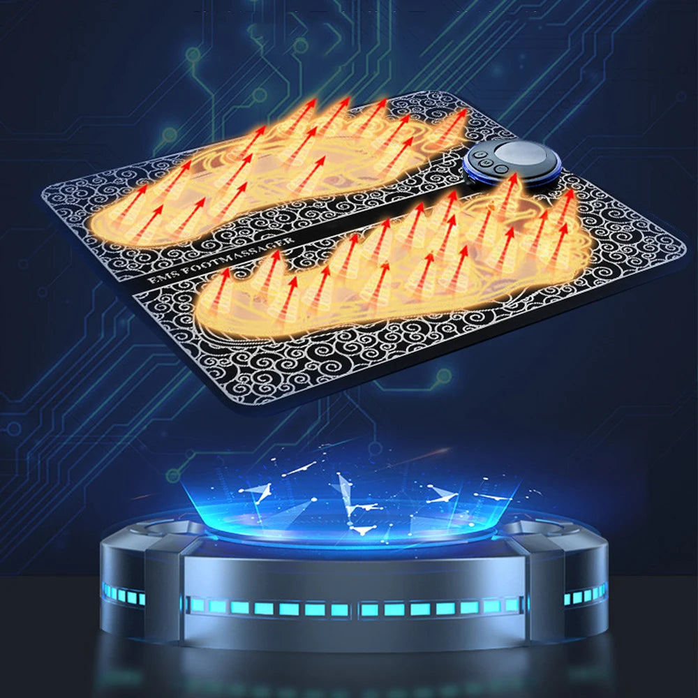 EMS-alfombrilla masajeadora de pies eléctrica TENS, almohadilla masajeadora de pies, estera de masaje plegable, Estimulación muscular, Fisioterapia, Terapia, Fisica Salud